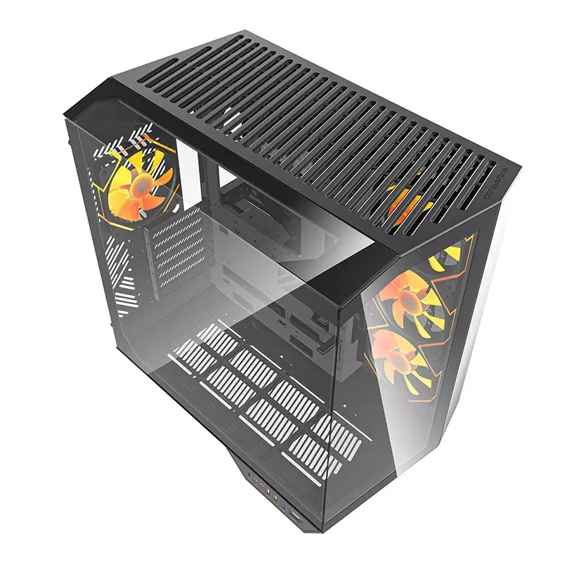 Case per computer Darkflash DY470 ATX nero con 4 ventole e supporto GPU
