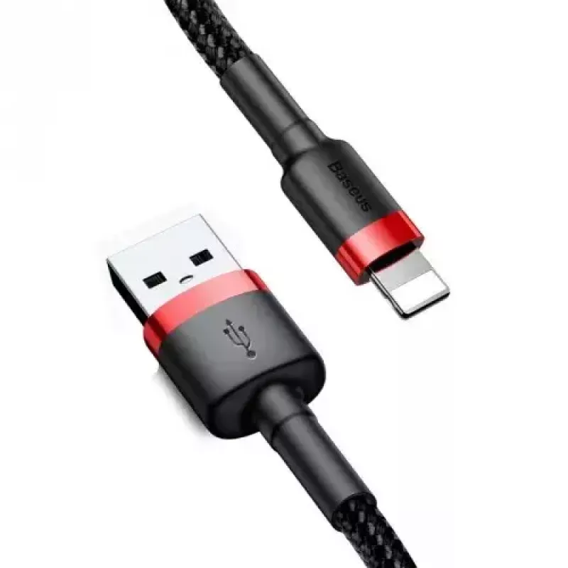 Cavo USB-A a Lightning Baseus CALKLF-C19 2 m – corpo in alluminio, 1,5 A, nero/rosso