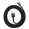 Cavo USB-A a Lightning Baseus CALKLF-C19 2 m – corpo in alluminio, 1,5 A, nero/rosso
