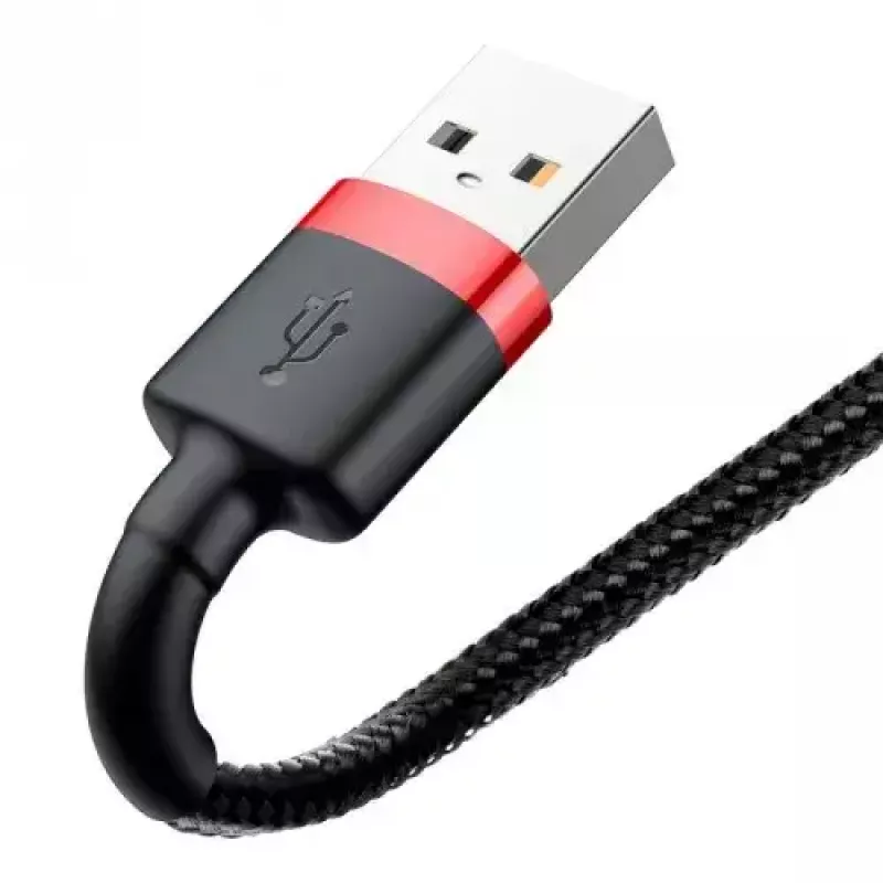 Cavo USB-A a Lightning Baseus CALKLF-C19 2 m – corpo in alluminio, 1,5 A, nero/rosso
