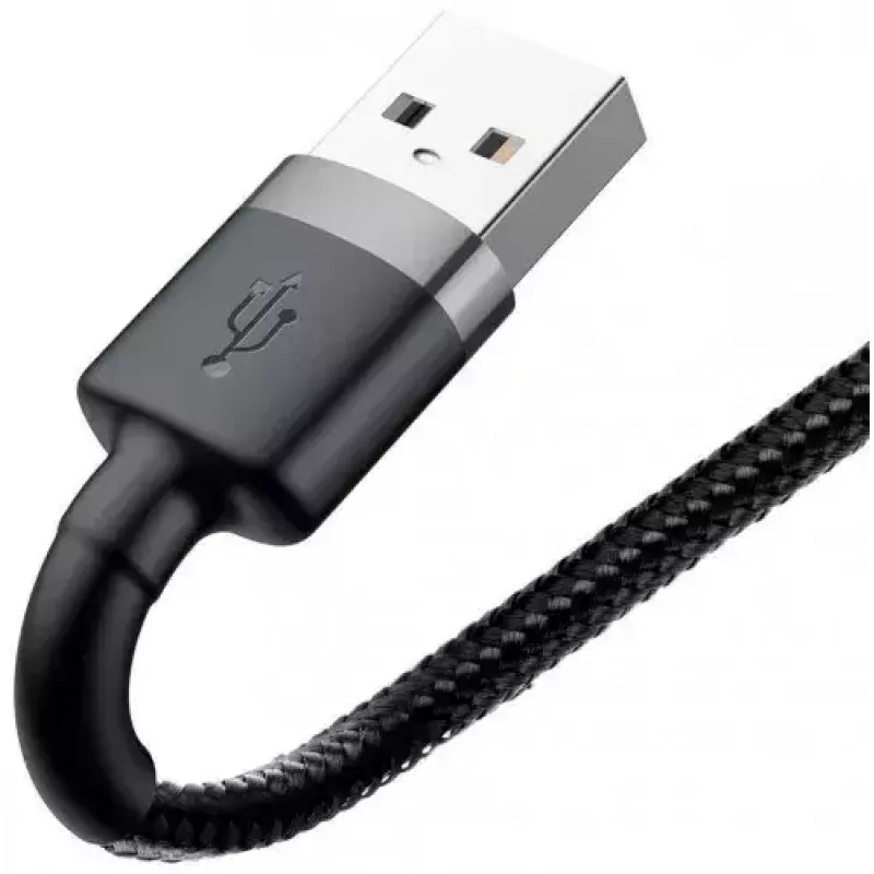 Cavo USB-A a Lightning Baseus Cafule (CALKLF-CG1) – treccia in nylon, QC3.0 1,5 A, 2 m, grigio/nero