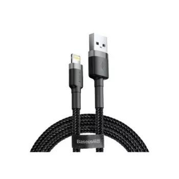 Cavo USB-A a Lightning Baseus Cafule (CALKLF-CG1) – treccia in nylon, QC3.0 1,5 A, 2 m, grigio/nero