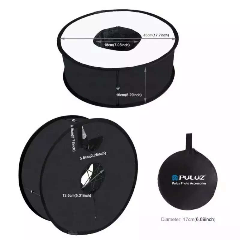 Diffusore softbox Puluz PU5145 45 cm rotondo leggero per illuminazione fotografica