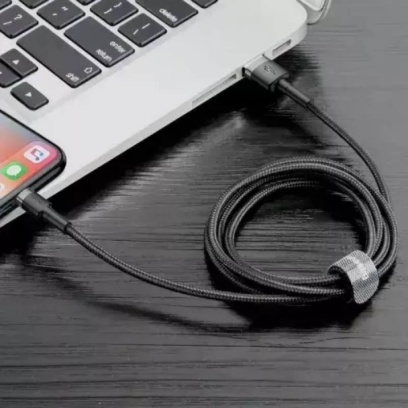 Baseus Cafule CALKLF-AG1 cavo da USB-A a Lightning, 2,4 A, 0,5 m, nero/grigio