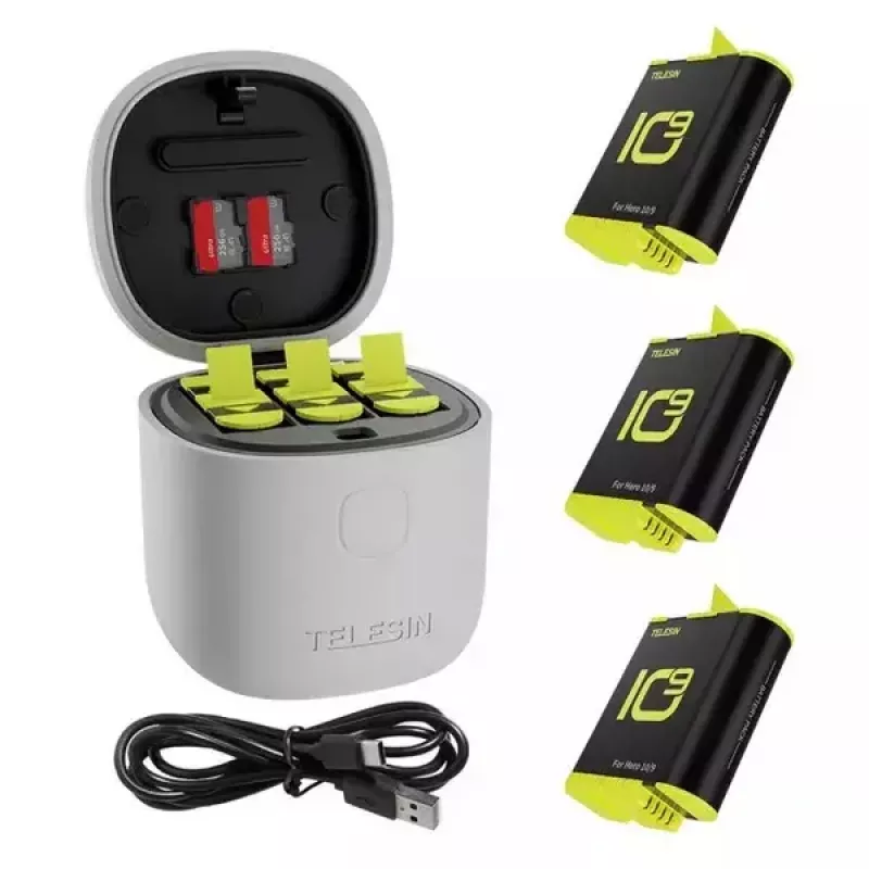 Caricabatterie TELESIN Allin BOX per action cam