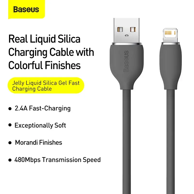 Cavo dati USB 2.0 Baseus Jelly Lightning a USB-A 1,2 m, nero