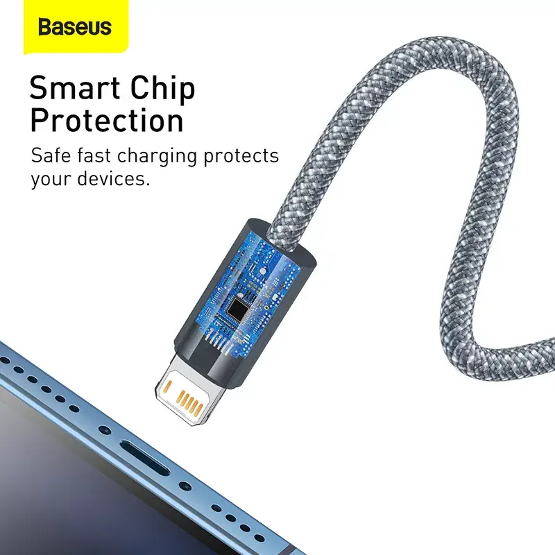 Cavo Baseus Dynamic 2m grigio Lightning a USB-A