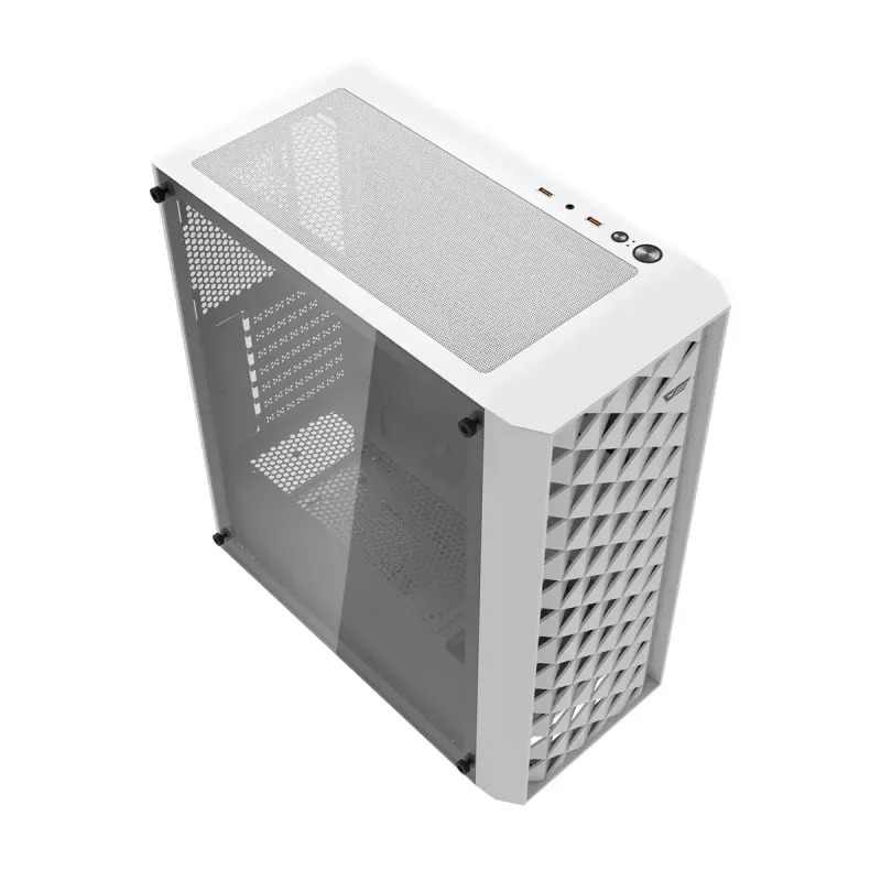 Case per computer Darkflash DK351, bianco, con 4 ventole RGB