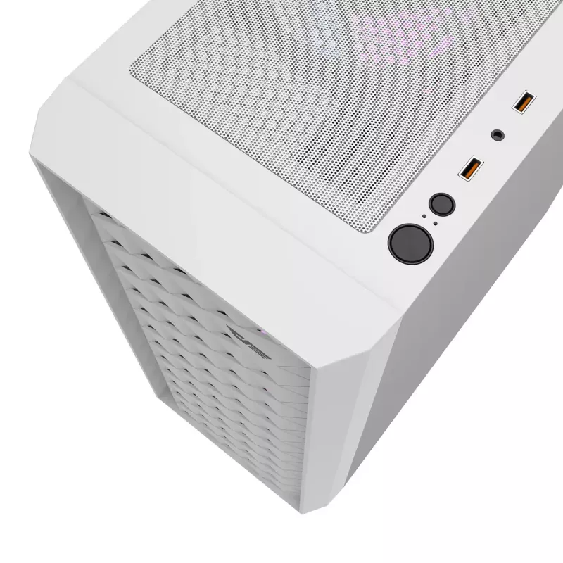 Case per computer Darkflash DK351, bianco, con 4 ventole RGB