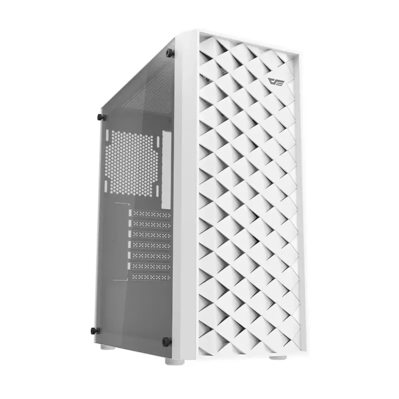 Case per computer Darkflash DK351, bianco, con 4 ventole RGB