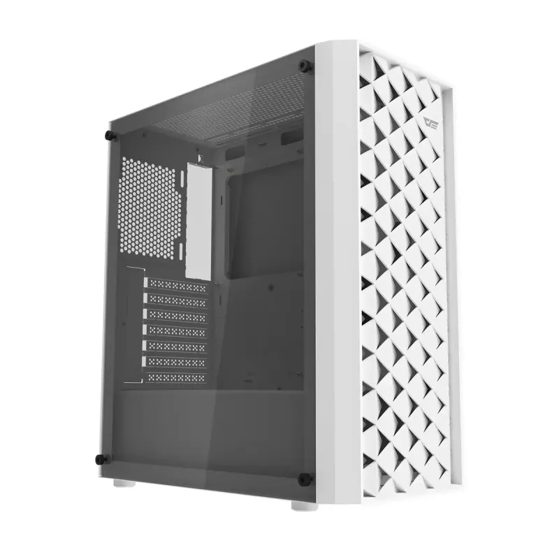Case per computer Darkflash DK351, bianco, con 4 ventole RGB