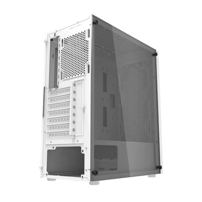 Case per computer Darkflash DK351, bianco, con 4 ventole RGB