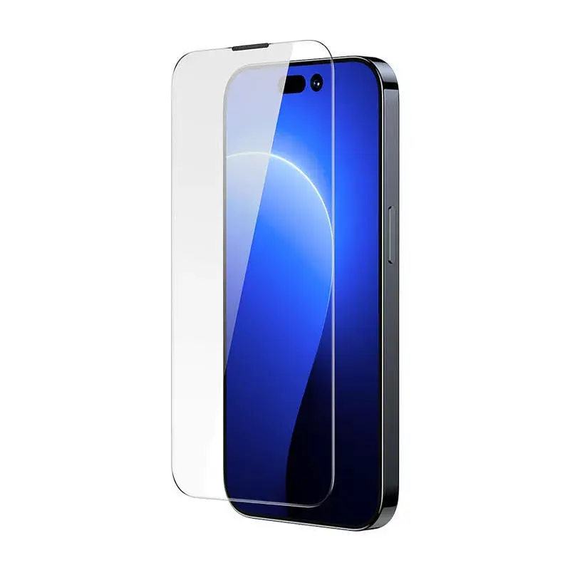 Pellicola protezione display in vetro temperato Baseus Crystal per iPhone 14 Pro 0,3 mm, antipolvere, 2 pz.