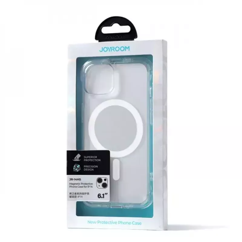 Custodia protettiva trasparente magnetica Joyroom JR-14H5 per iPhone 14 MagSafe con anello magnetico, guscio chiaro