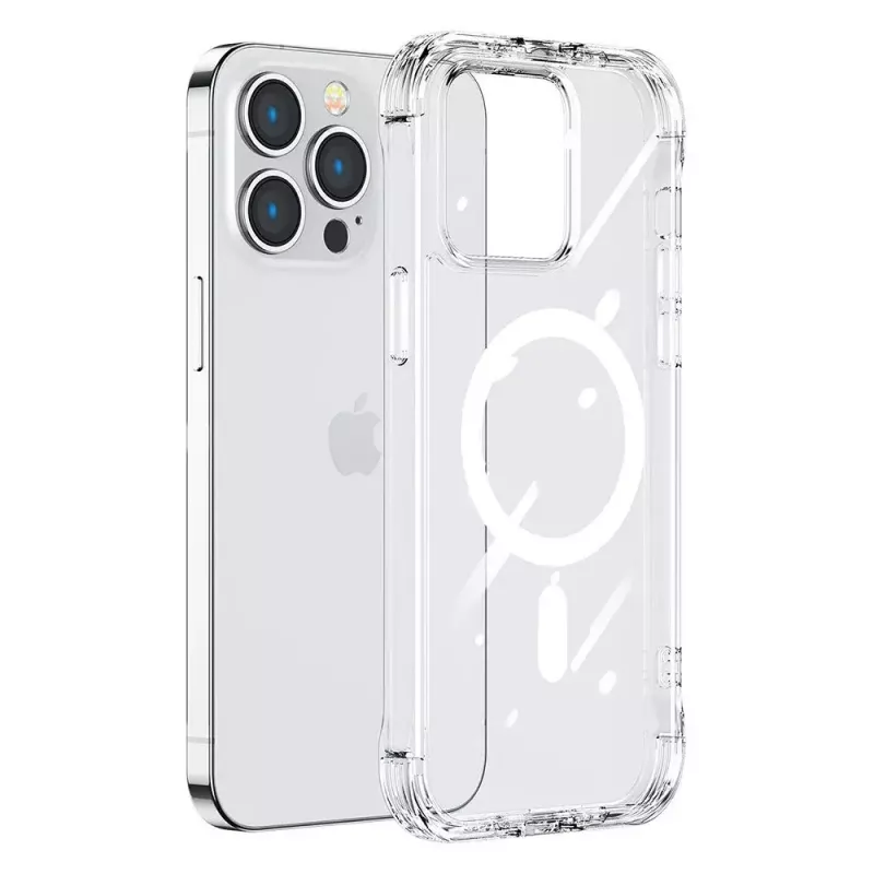 Custodia protettiva trasparente magnetica Joyroom JR-14H5 per iPhone 14 MagSafe con anello magnetico, guscio chiaro