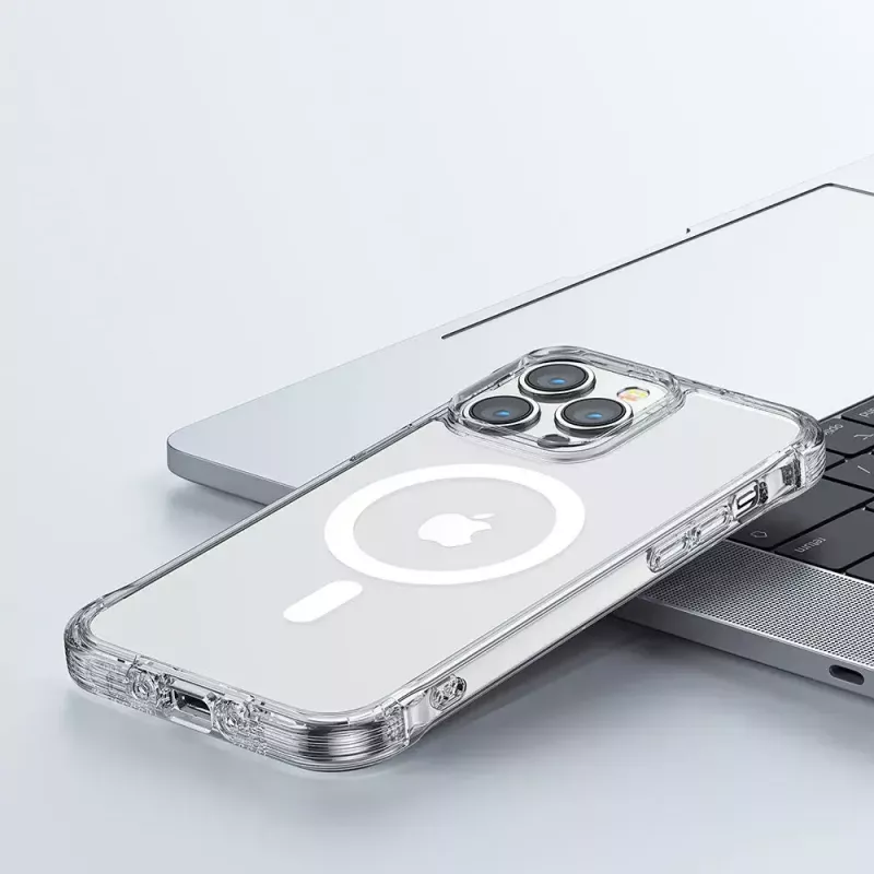 Custodia protettiva trasparente magnetica Joyroom JR-14H5 per iPhone 14 MagSafe con anello magnetico, guscio chiaro