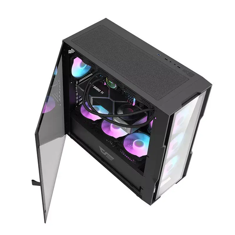 Case per computer Darkflash DK431 Glass, ATX, nero
