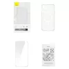 Custodia per cellulare Baseus Magnetic Crystal Clear per iPhone 13, trasparente, con protezione schermo in vetro temperato