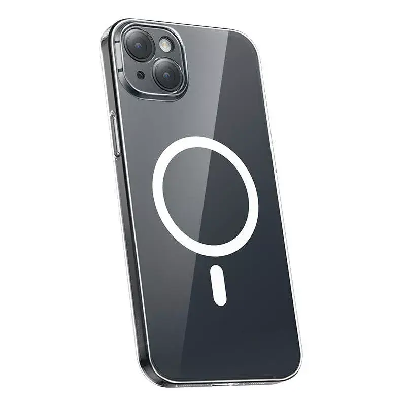 Custodia per cellulare Baseus Magnetic Crystal Clear per iPhone 13, trasparente, con protezione schermo in vetro temperato