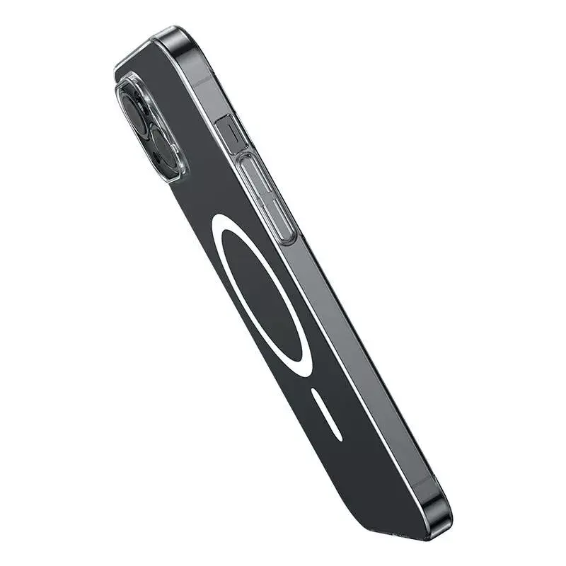 Custodia per cellulare Baseus Magnetic Crystal Clear per iPhone 13, trasparente, con protezione schermo in vetro temperato