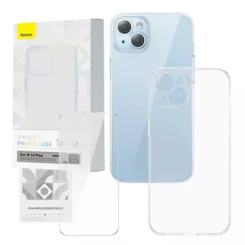 Custodia protettiva trasparente con vetro temperato di Baseus per iPhone 14 Plus (P60112202201-02)