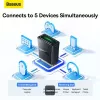 Adattatore Bluetooth mini Baseus BA07 per PC, USB 5.3 dongle ricevitore Bluetooth wireless - nero
