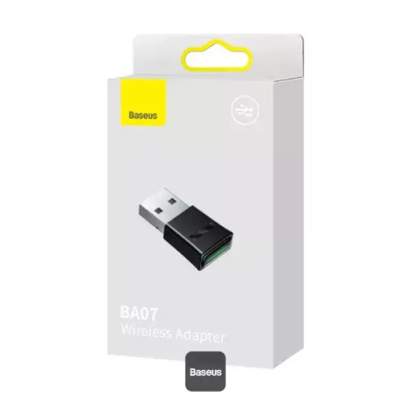 Adattatore Bluetooth mini Baseus BA07 per PC, USB 5.3 dongle ricevitore Bluetooth wireless - nero