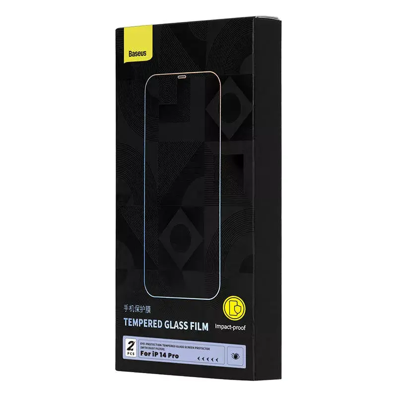Vetro protettivo per display Baseus Tempered Glass Crystal Series per iPhone 14 Pro con filtro luce blu