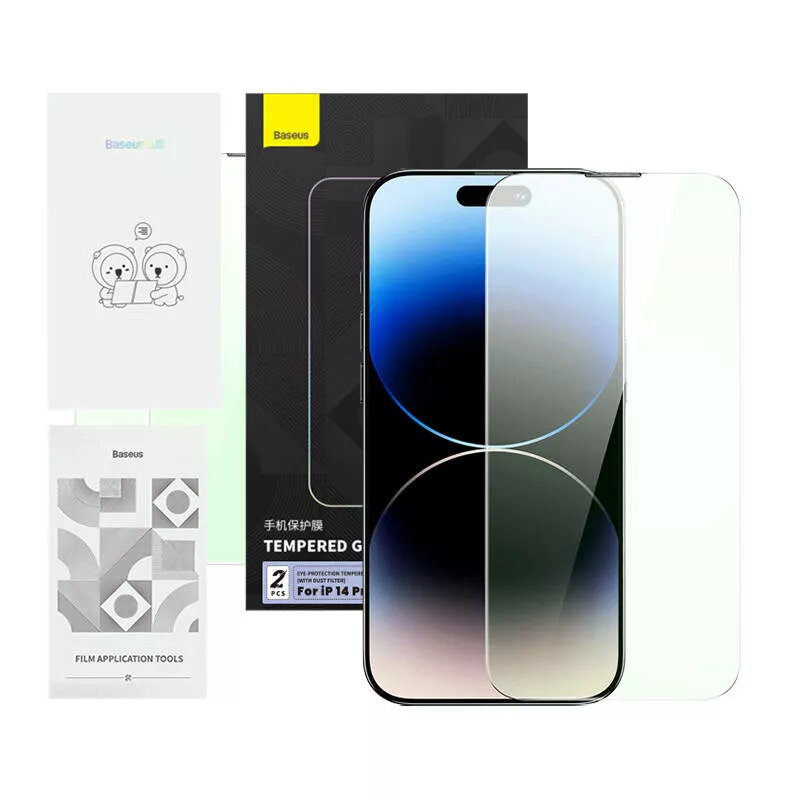 Vetro protettivo per display Baseus Tempered Glass Crystal Series per iPhone 14 Pro con filtro luce blu