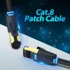 Cavo patch Ethernet Vention Cat.8 S/FTP 1 m nero RJ-45 placcato oro