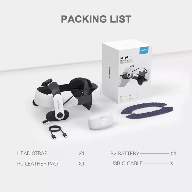 Fascia per la testa con batteria ricaricabile BOBOVR M3 Pro per Oculus Quest 3