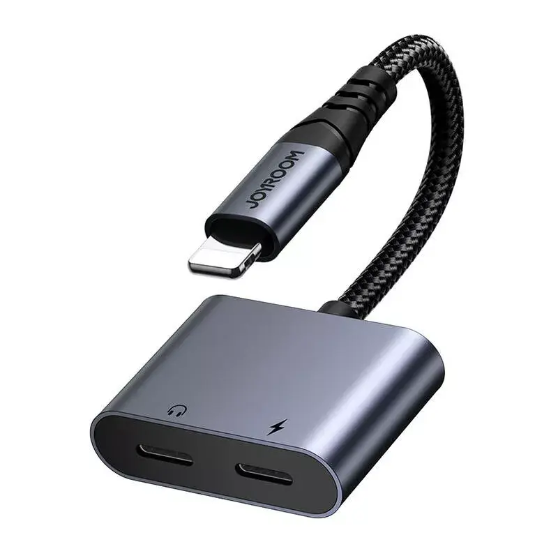 Adattatore audio 2-in-1 Joyroom SY-L01 Lightning a 3,5 mm + Lightning, nero