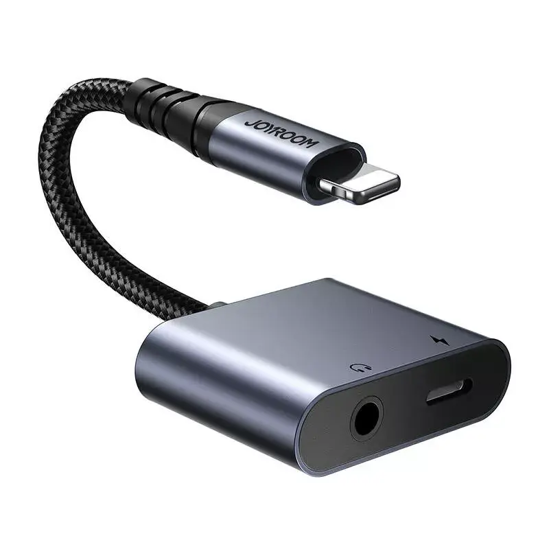 Adattatore audio 2-in-1 Joyroom SY-L01 Lightning a 3,5 mm + Lightning, nero