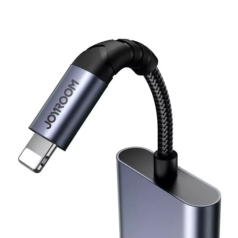Adattatore audio 2-in-1 Joyroom SY-L01 Lightning a 3,5 mm + Lightning, nero