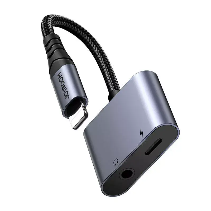 Adattatore audio 2-in-1 Joyroom SY-L01 Lightning a 3,5 mm + Lightning, nero