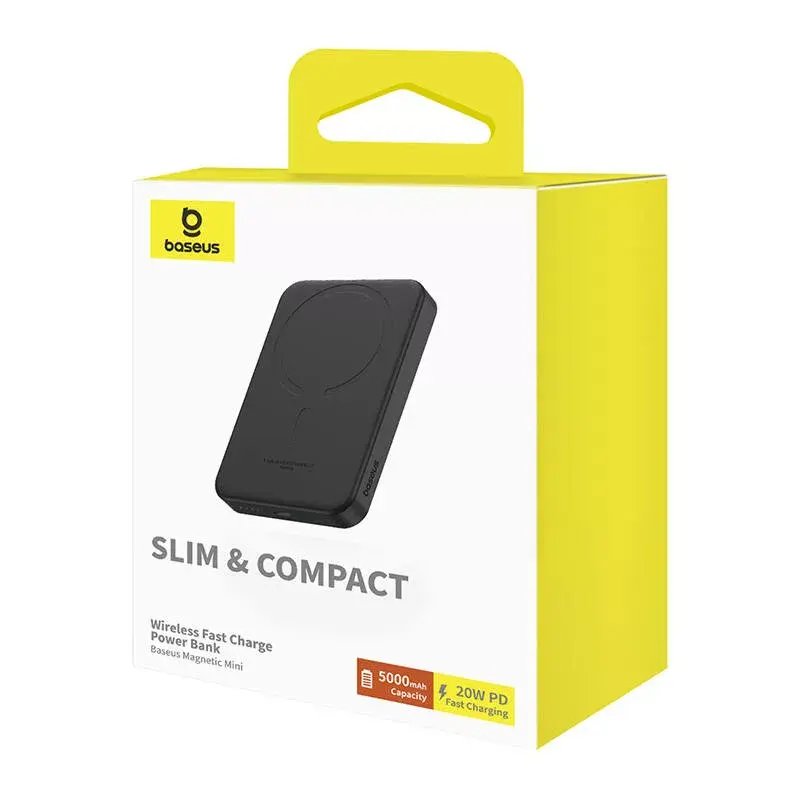 Mini powerbank magnetica Baseus 5000mAh 20W (nero)