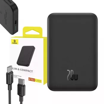 Mini powerbank magnetica Baseus 5000mAh 20W (nero)