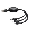 Cavo USB 3-in-1 Baseus Free2Draw (USB-A a Micro USB + Lightning + USB-C), 100 W, 1,1 m, nero