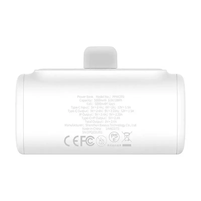 Powerbank OS-Baseus Compact IP 5000mAh 20W (bianco)