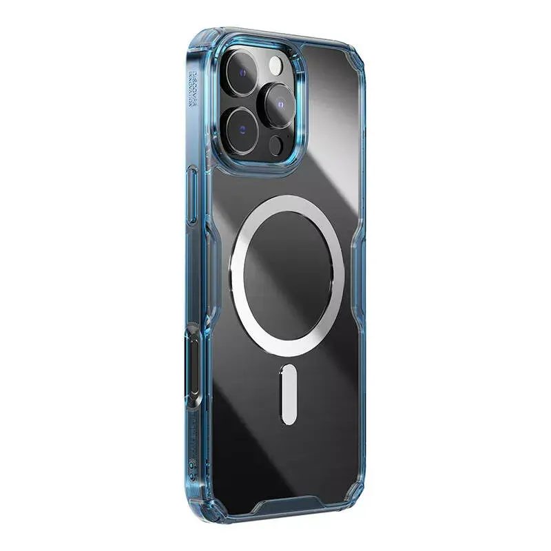 Custodia TPU Nillkin Nature per iPhone 16 Plus — magnetica, blu, custodia protettiva sottile