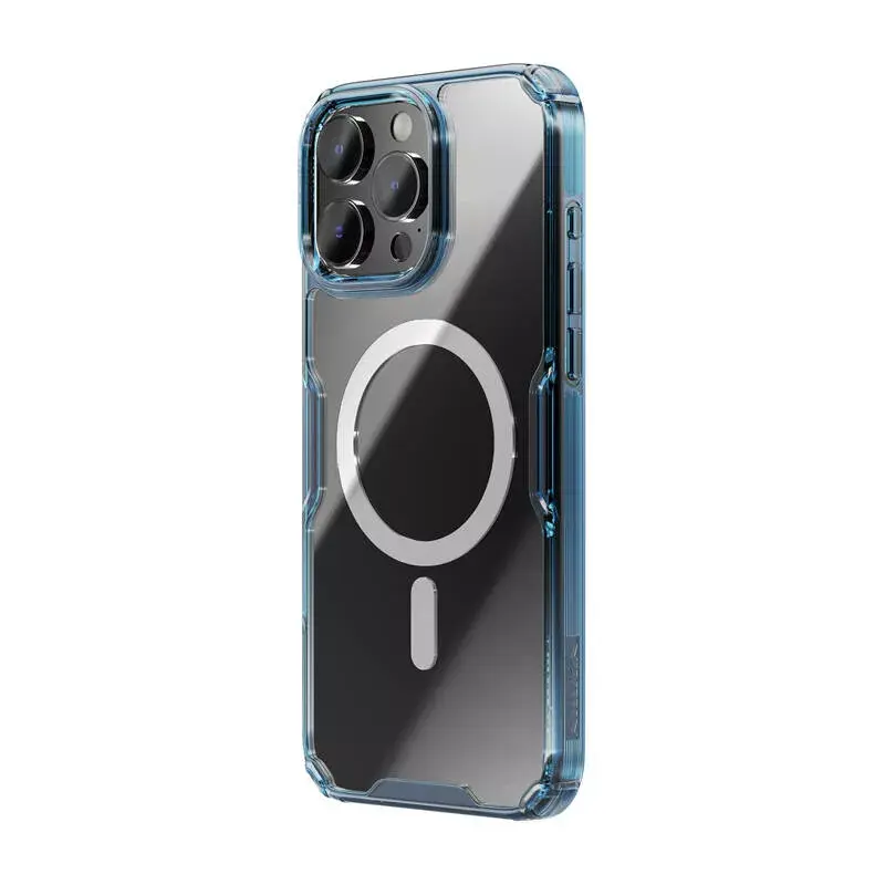 Custodia TPU Nillkin Nature per iPhone 16 Plus — magnetica, blu, custodia protettiva sottile
