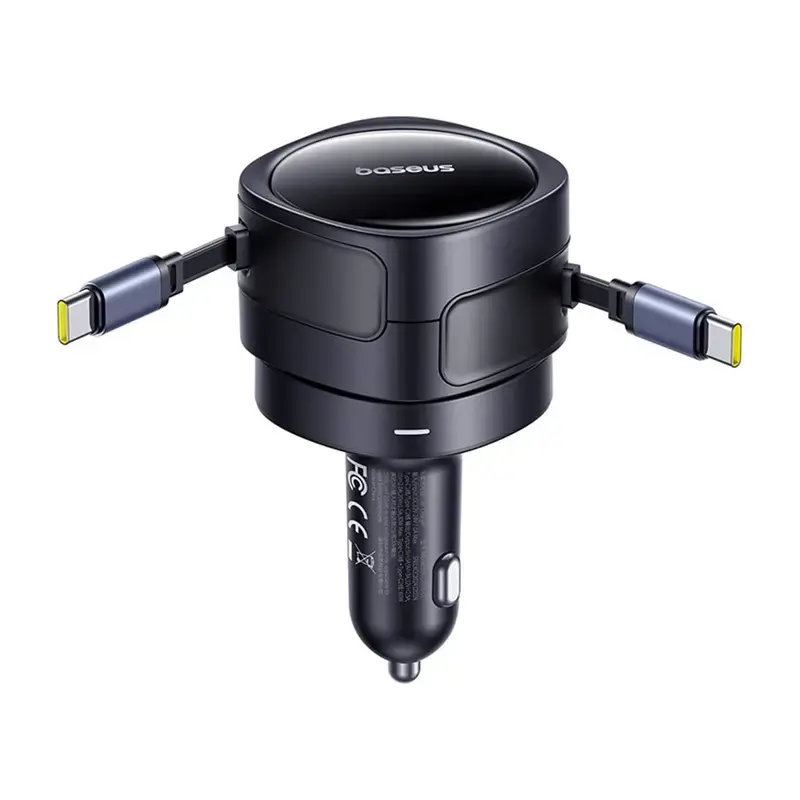Caricabatterie da auto Baseus Enjoyment Max 60W con cavi USB-C integrati, uscita 60W