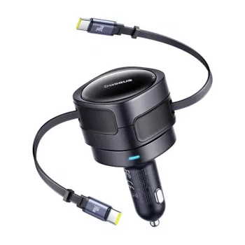 Caricabatterie da auto Baseus Enjoyment Max 60W con cavi USB-C integrati, uscita 60W