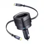 Caricabatterie da auto Baseus Enjoyment Max 60W con cavi USB-C integrati, uscita 60W