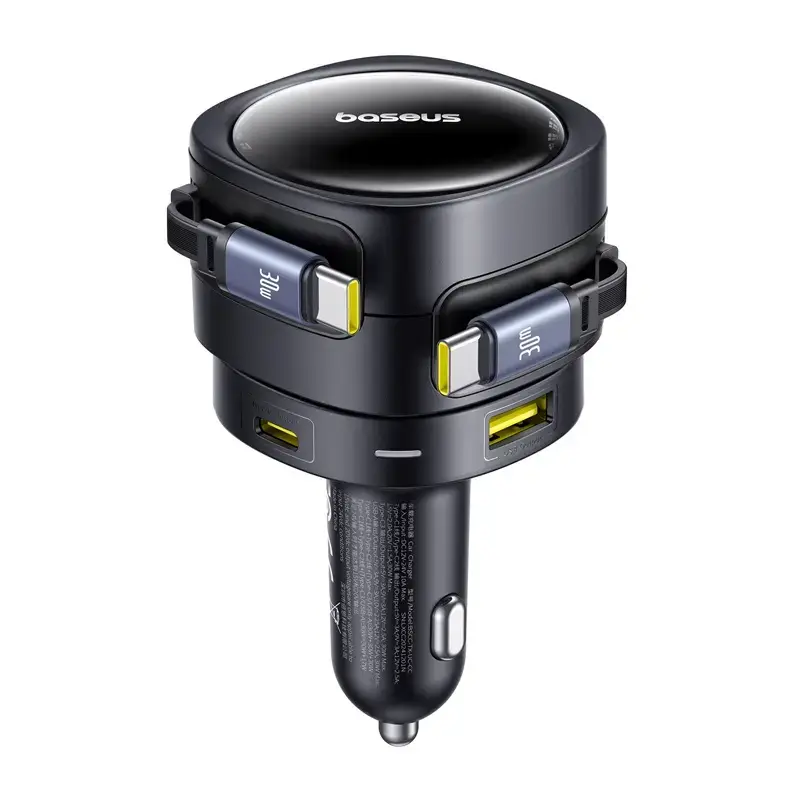 Caricabatterie da auto Baseus Enjoyment Max 90W con porte USB-C e USB-A