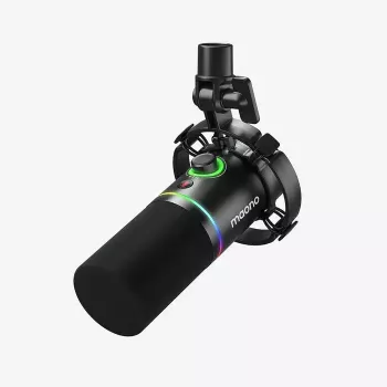 Microfono per podcast MAONO PD200X nero — con filo XLR/USB-C, sensibilità -52 dB, 40–16000 Hz