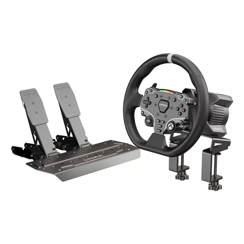 Bundle Moza Racing R3 per XBOX e PC, volante + pedale, PC, Xbox One, Xbox Series S, Xbox Series X, tasto Home, 360°, direct drive, regolabile