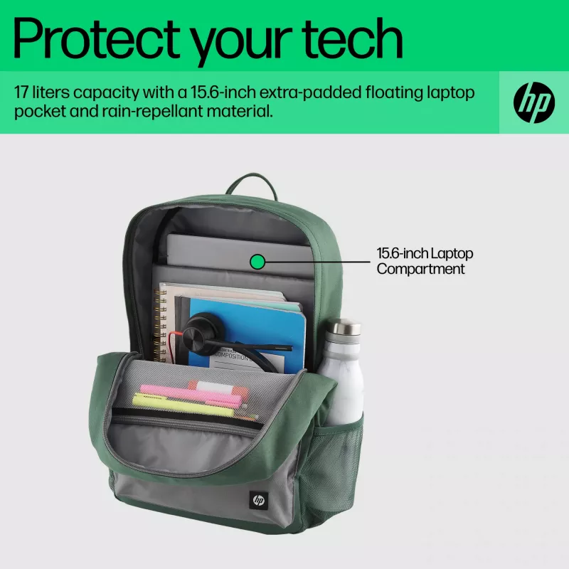 Zaino casual HP Campus verde Backpack verde grigio poliestere
