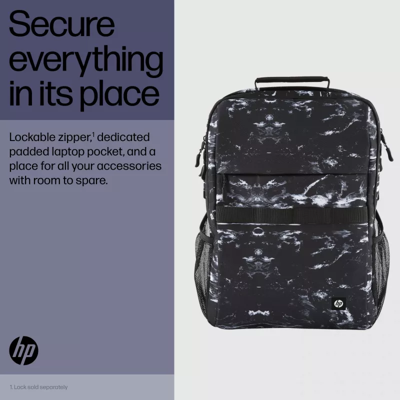 Zaino per il tempo libero HP Campus XL Marble Stone zaino nero grigio