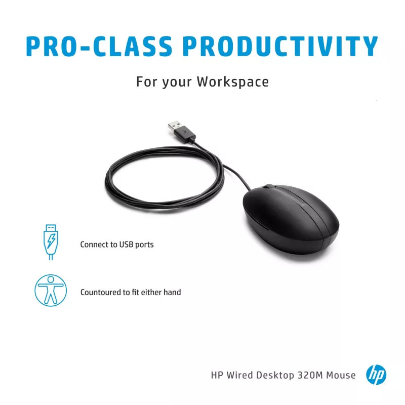 Mouse HP 9VA80AA nero USB